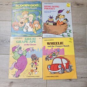 4 Vtg Hanna Barberas PB Rand Mcnally Wheelie Scooby Doo Kong Phooey Ape Book Lot